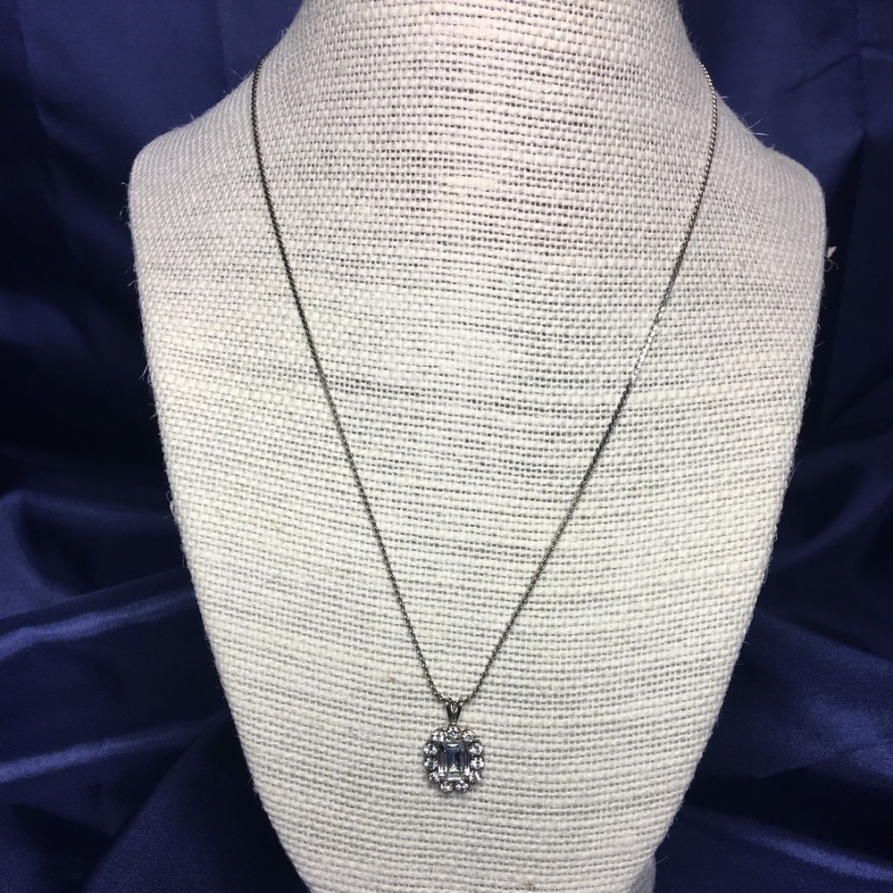 Silver simple multi-stone necklace